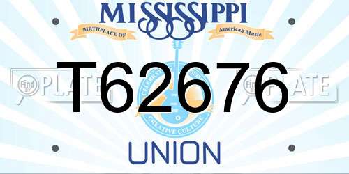 T62676 Mississippi License Plate