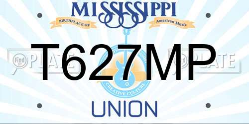 T627MP Mississippi License Plate