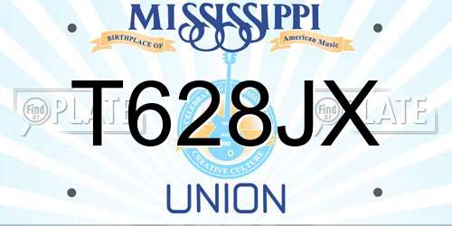 T628JX Mississippi License Plate