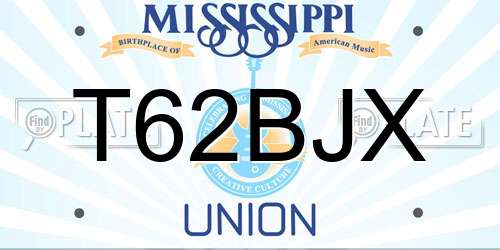 T62BJX Mississippi License Plate