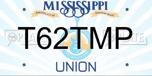 T62TMP Mississippi License Plate