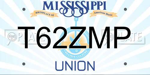 T62ZMP Mississippi License Plate