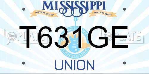 T631GE Mississippi License Plate