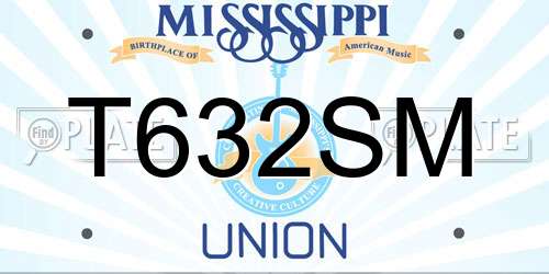 T632SM Mississippi License Plate