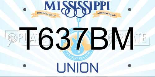 T637BM Mississippi License Plate