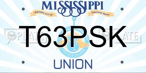 T63PSK Mississippi License Plate