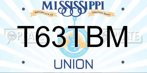 T63TBM Mississippi License Plate
