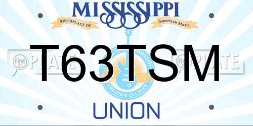 T63TSM Mississippi License Plate