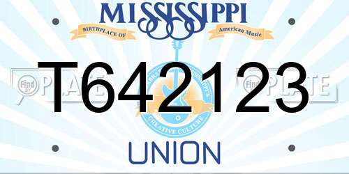 T642123 Mississippi License Plate