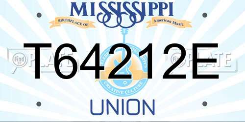 T64212E Mississippi License Plate