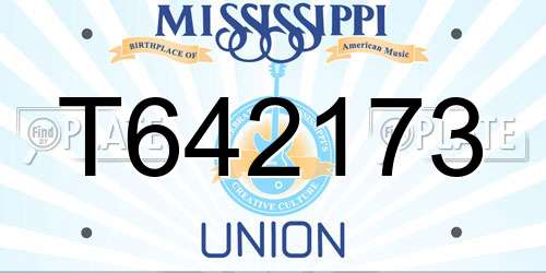 T642173 Mississippi License Plate