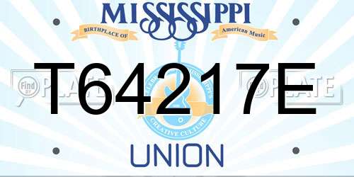 T64217E Mississippi License Plate