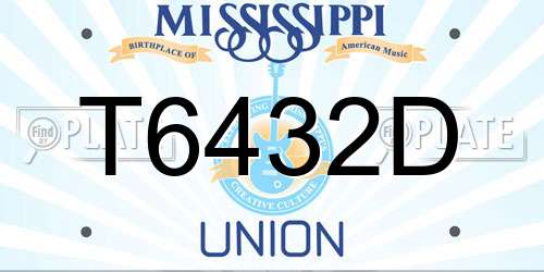 T6432D Mississippi License Plate