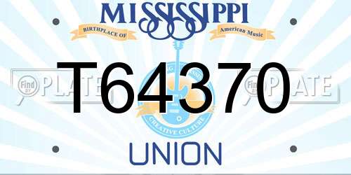 T64370 Mississippi License Plate