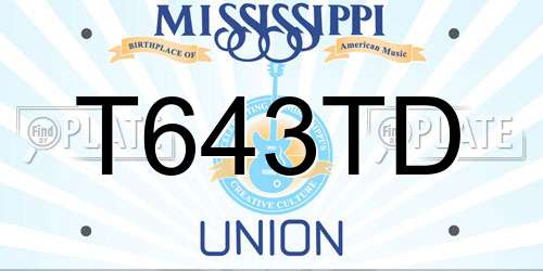 T643TD Mississippi License Plate