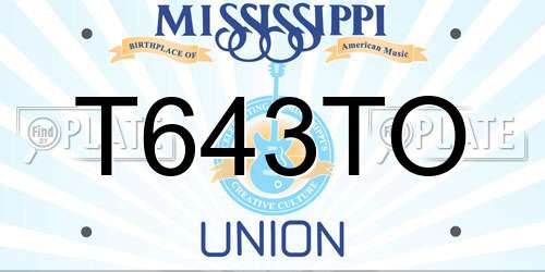 T643TO Mississippi License Plate
