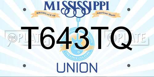 T643TQ Mississippi License Plate