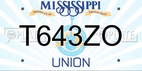 T643ZO Mississippi License Plate