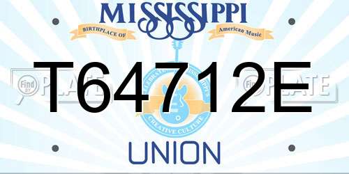 T64712E Mississippi License Plate