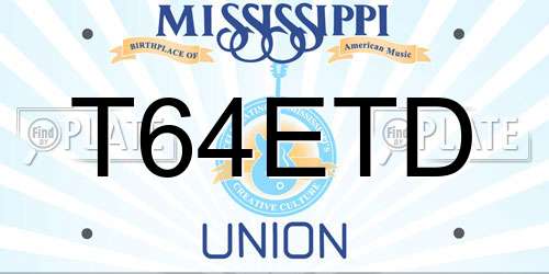 T64ETD Mississippi License Plate