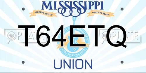 T64ETQ Mississippi License Plate
