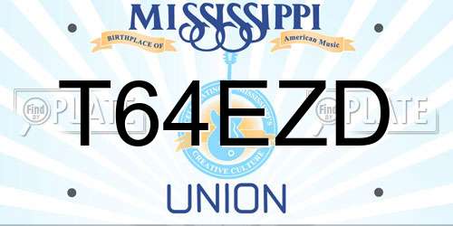 T64EZD Mississippi License Plate