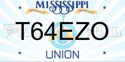 T64EZO Mississippi License Plate
