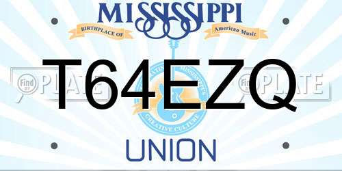 T64EZQ Mississippi License Plate