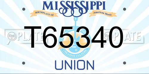 T65340 Mississippi License Plate