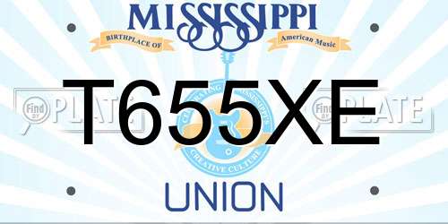 T655XE Mississippi License Plate