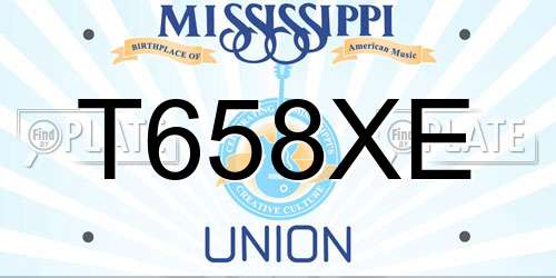 T658XE Mississippi License Plate