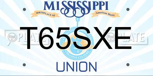 T65SXE Mississippi License Plate