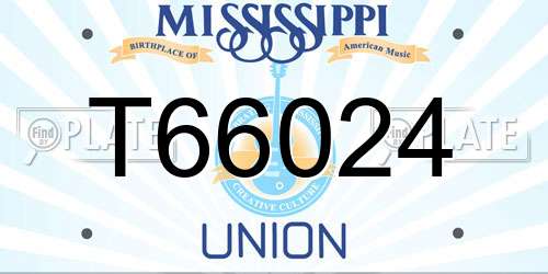 T66024 Mississippi License Plate