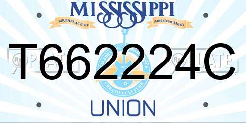 T662224C Mississippi License Plate