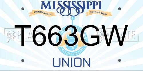 T663GW Mississippi License Plate