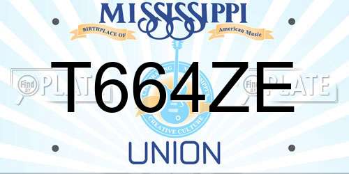 T664ZE Mississippi License Plate