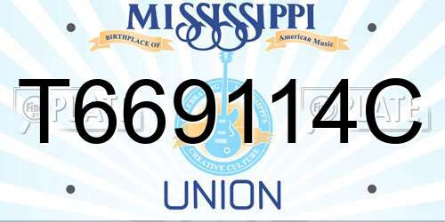 T669114C Mississippi License Plate