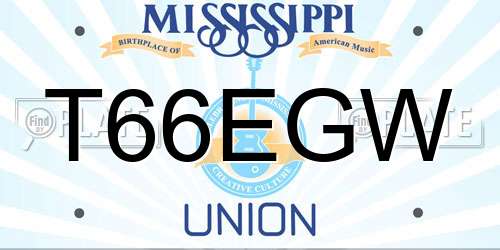 T66EGW Mississippi License Plate