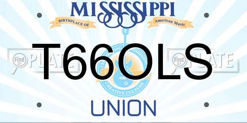 T66OLS Mississippi License Plate