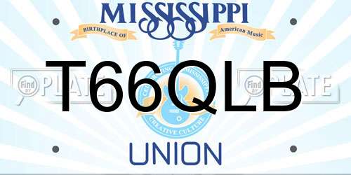 T66QLB Mississippi License Plate