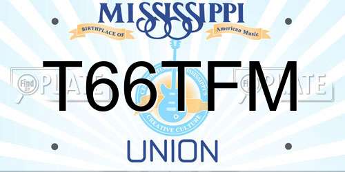 T66TFM Mississippi License Plate