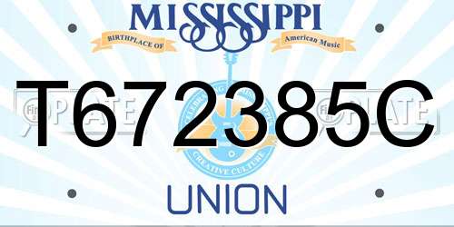 T672385C Mississippi License Plate