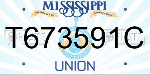 T673591C Mississippi License Plate