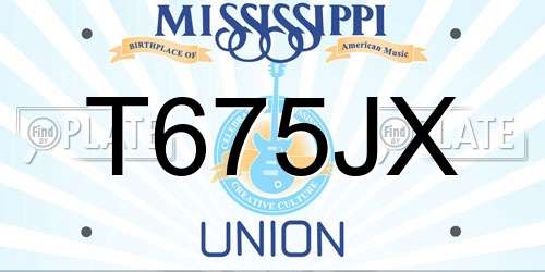 T675JX Mississippi License Plate