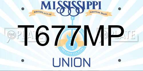 T677MP Mississippi License Plate
