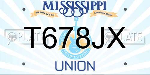 T678JX Mississippi License Plate