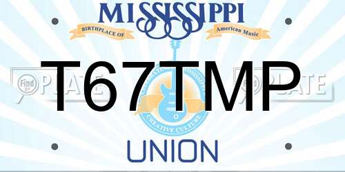 T67TMP Mississippi License Plate