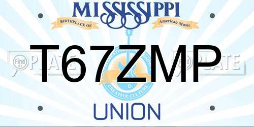 T67ZMP Mississippi License Plate