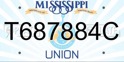 T687884C Mississippi License Plate