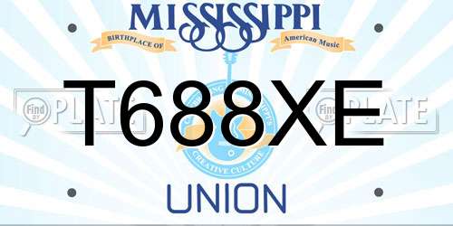 T688XE Mississippi License Plate